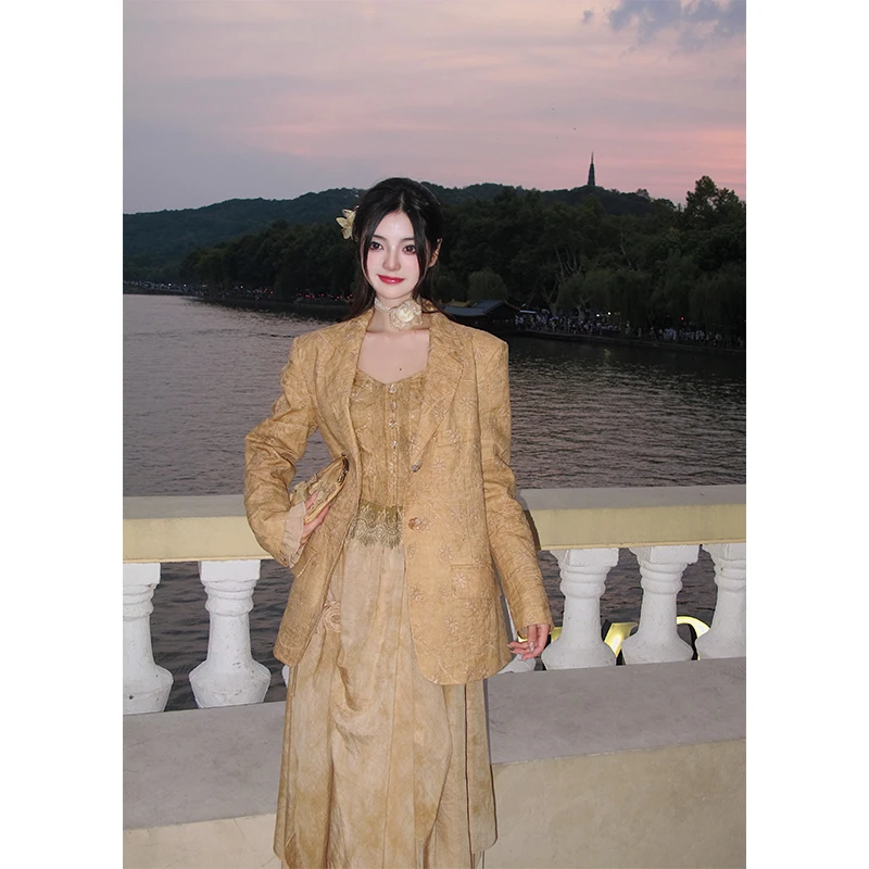 [WALKINDARK]麦穗黄昏·平驳领oversize宽松廓形垫肩西装套