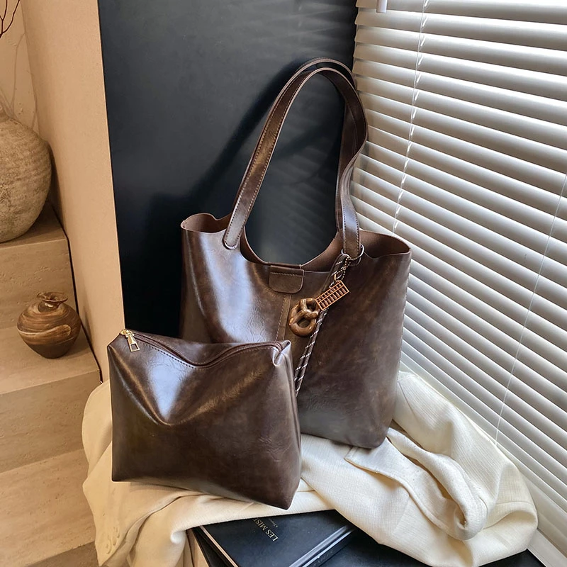 【带挂件】【上40下32高28厚12】子母包赠小包百搭单肩7322