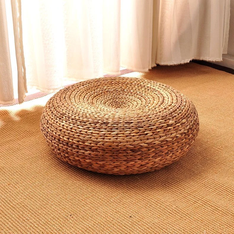 草藤编蒲草禅修垫家用加厚坐垫榻榻米垫子飘窗适用钢制骨架