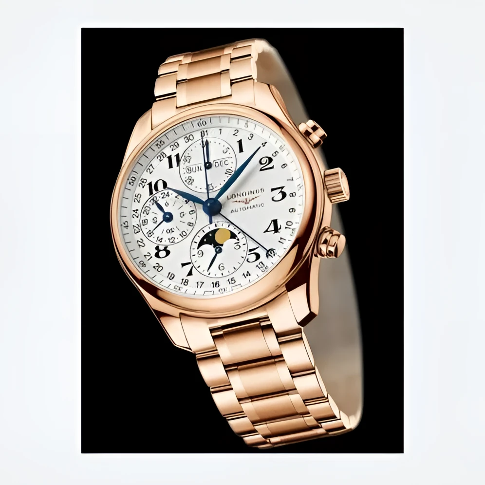 99新 Longines/浪琴 浪琴镀金款八针月相/40mm/名匠系列