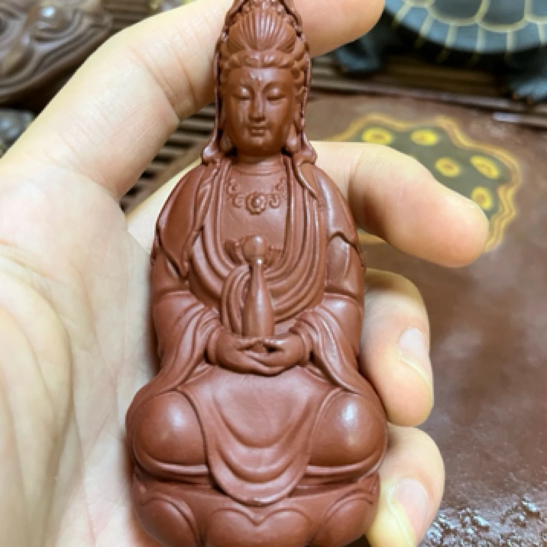 原矿紫砂朱泥观音茶宠