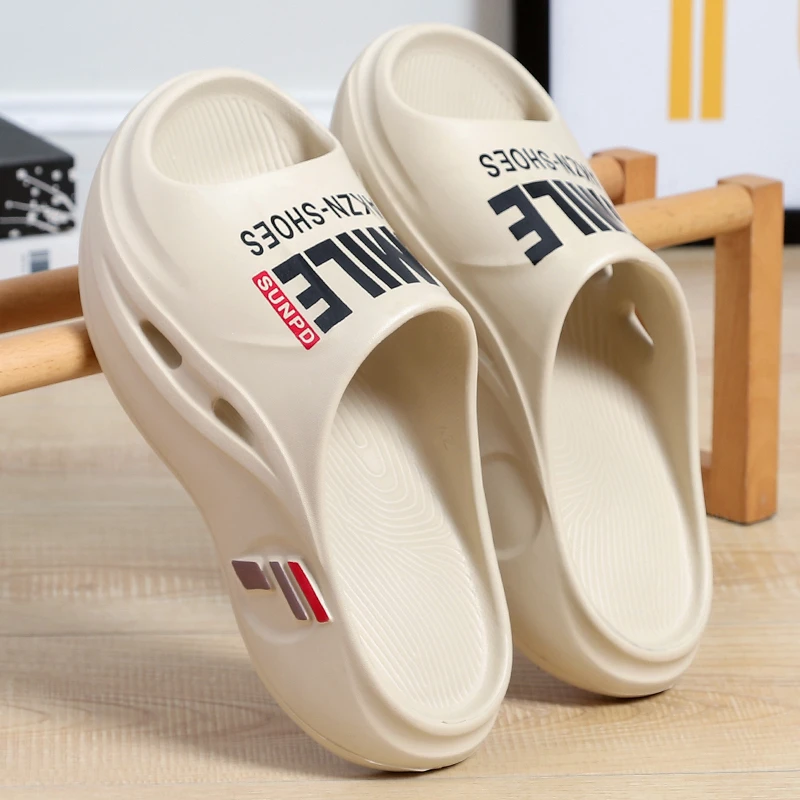 男士拖鞋外穿防滑夏季外出厚底踩屎感户外运动篮球高档eva凉拖鞋