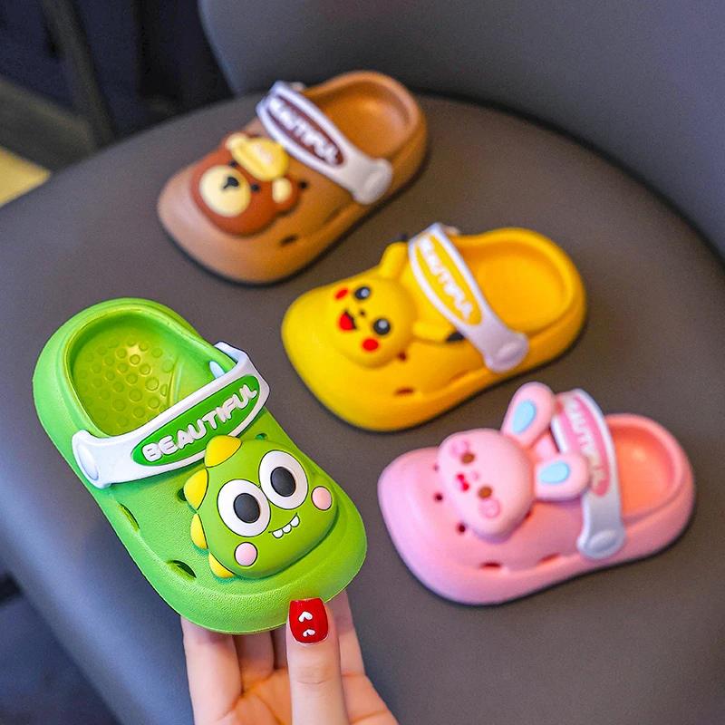 洞洞鞋儿童包头拖鞋男童女孩1-3岁学步鞋可爱卡通防滑6岁女童宝宝