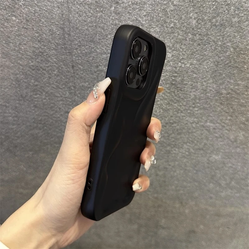 个性凹凸不规则纹iPhone14Promax手机壳苹果13简约12纯色11男女软