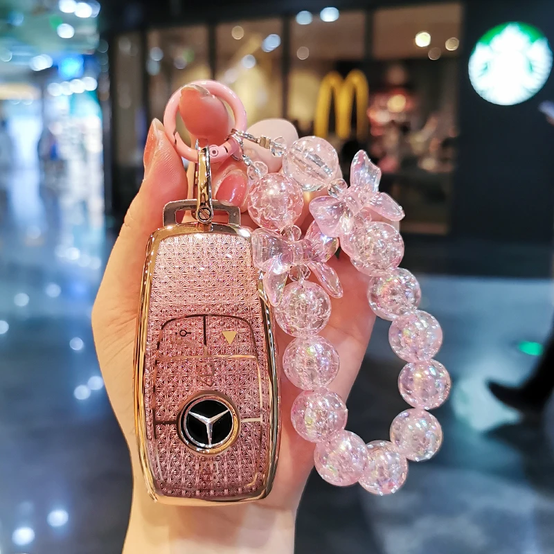 奔驰GLS450汽车钥匙套4MATIC海外进口GLE350壳GLS400包GLC300扣女