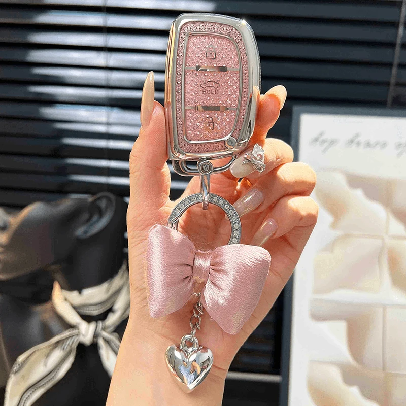 现代钥匙套伊兰特车ix35女名图朗动领动ix25悦动胜达高档壳扣女