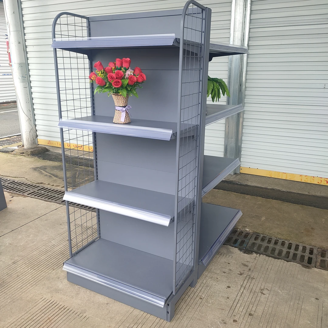 加厚磨砂灰色挂板式超市货架单面双面多层置物架展示架