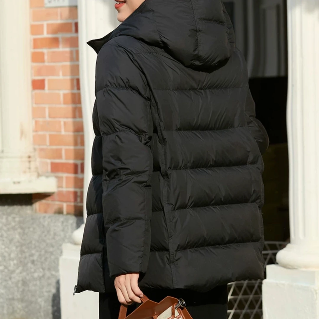 女款连帽休闲韩版宽松大码保暖轻薄羽绒服4462