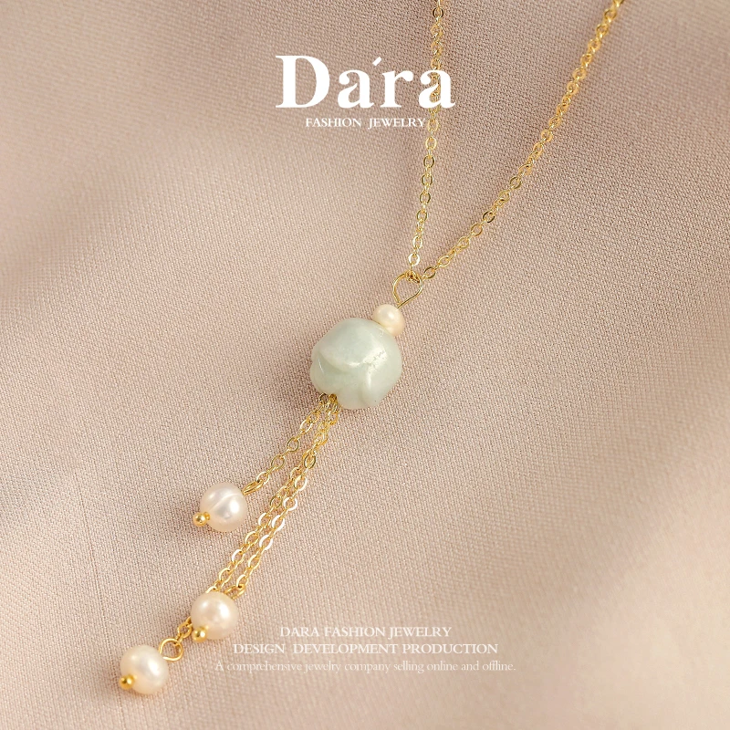 DARA/戴拉气质流苏花朵翡翠短款锁骨链小众女项链X1854001时尚