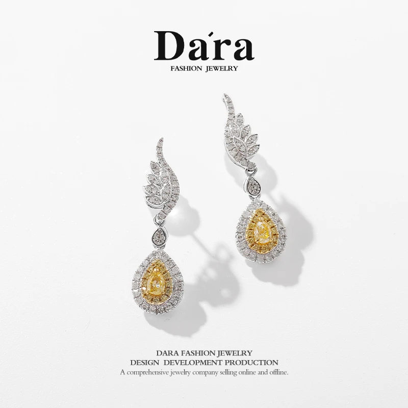 DARA/戴拉【柳总来了】18k黄钻耳饰简约耳环TKH214001D