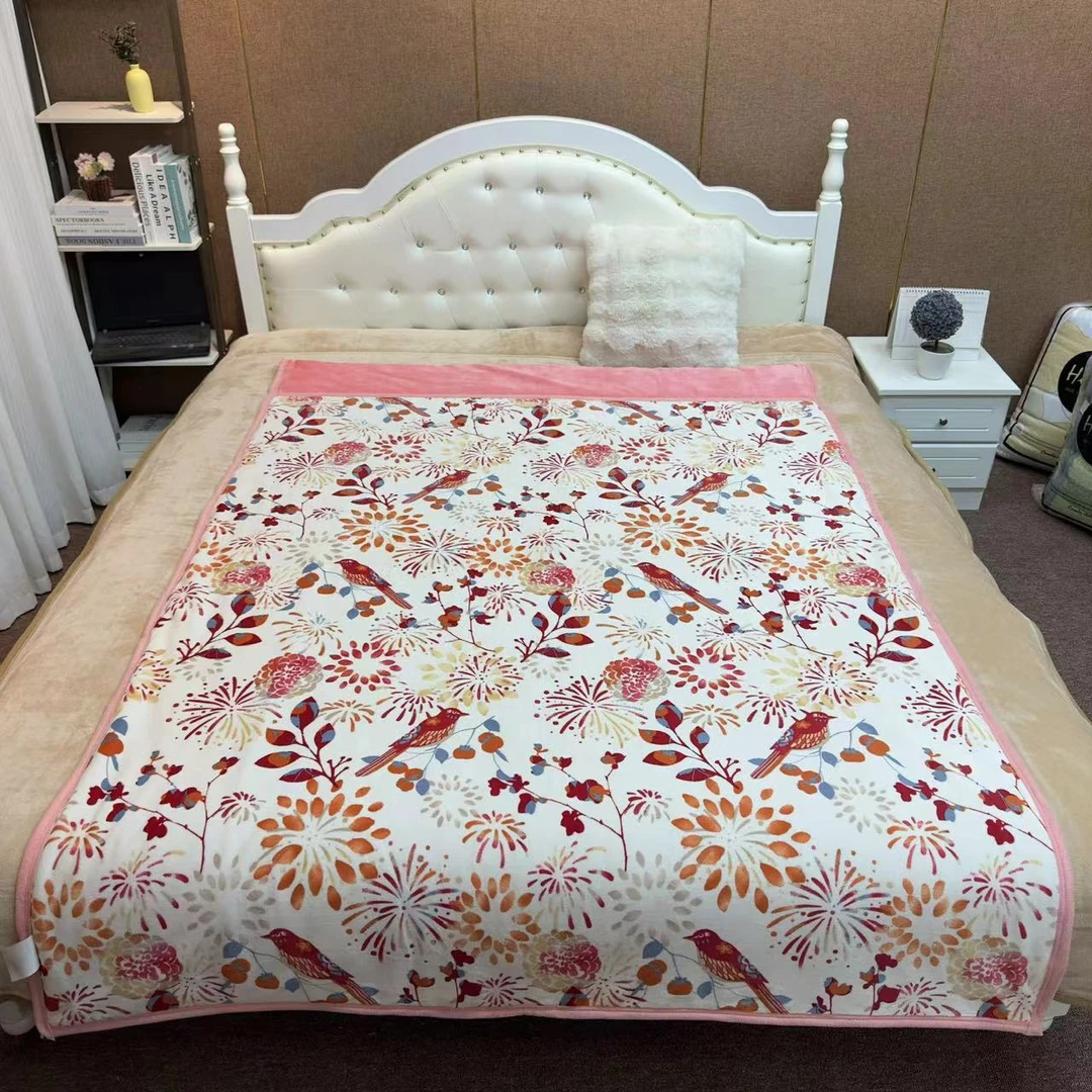 150*200CM 粉色鸟语花香被加厚 夹棉被子 单人床 可机洗 亲肤 A类