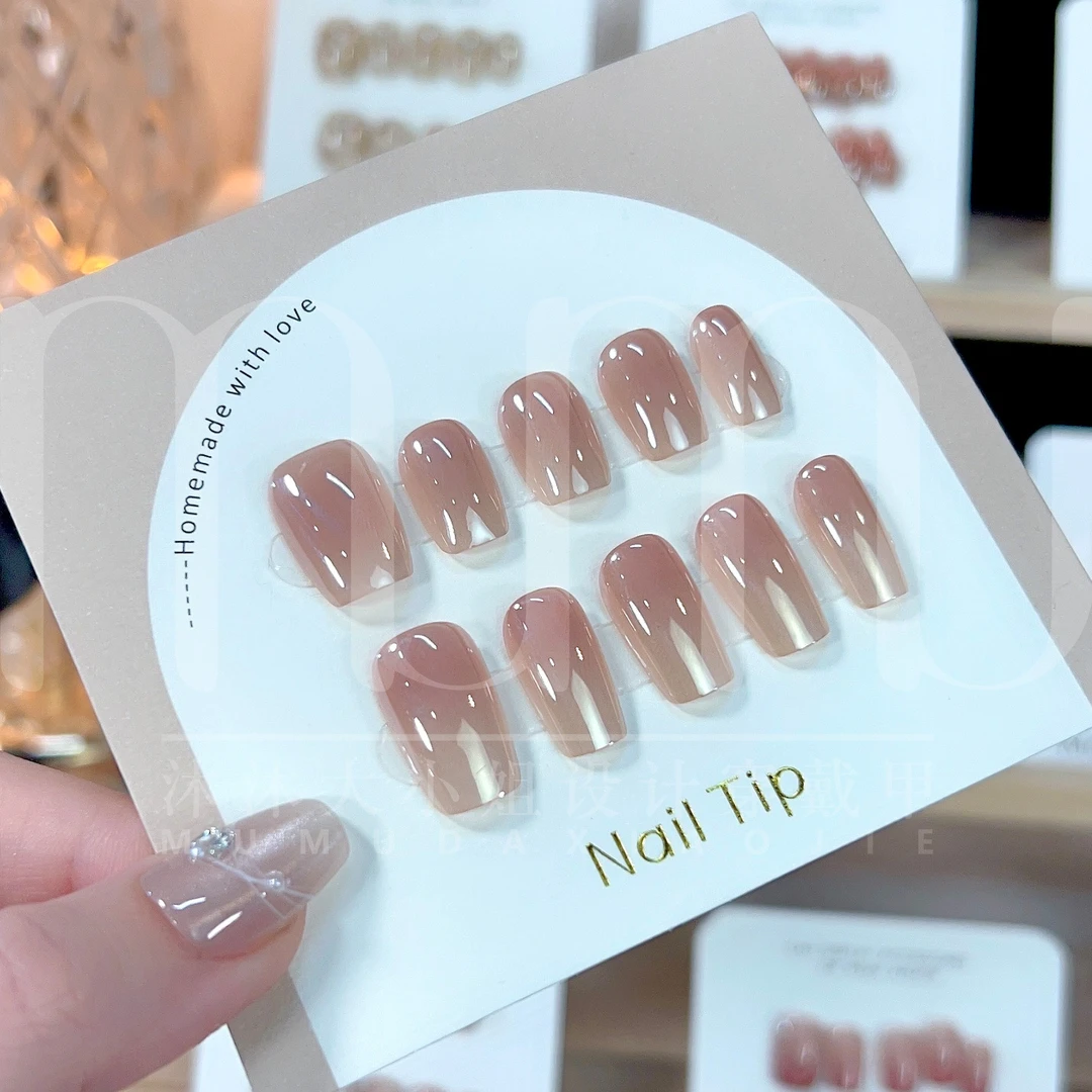 小灯泡  纯手工穿戴甲 定制美甲贴片 电镀镜面