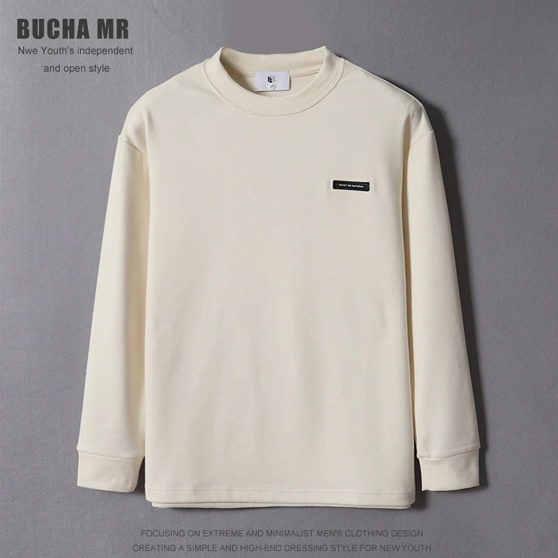 高克重双面德绒加厚卫衣男秋冬季时尚保暖内搭宽松长袖打底衫