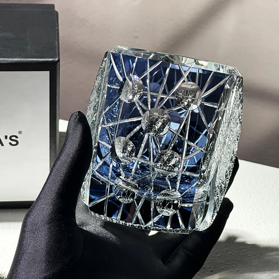 VIANASA'S大师收藏款手工雕刻威士忌个性洋酒杯江户切子高端送礼