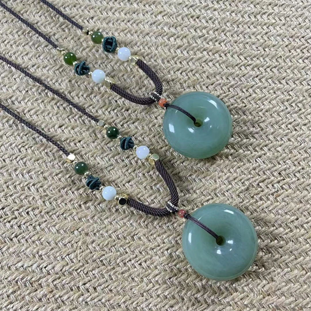 天然岫玉蓝水平安扣吊坠多样性发货其中发一