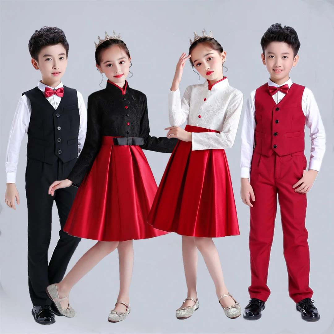 儿童大合唱服中小学生校服班服诗歌爱国朗诵比赛礼服演出服表演服