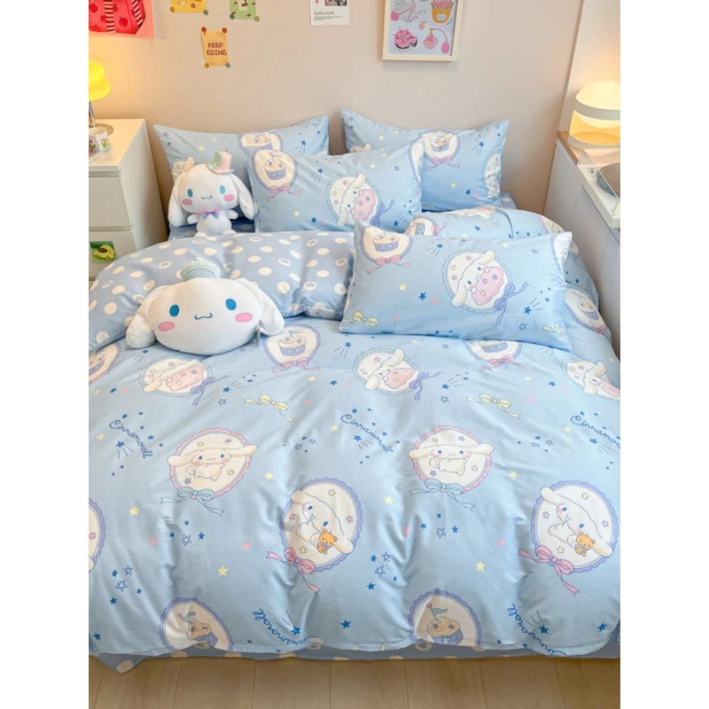 玉桂狗纯棉四件套儿童床上用品卡通全棉被套男童女孩床笠单三件套
