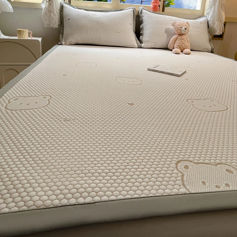 夏天冰丝凉席三件套床笠款凉豆豆席2024新款可机席夏季床单软席子