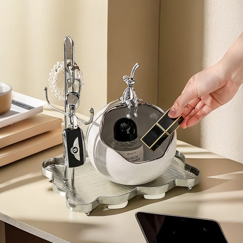 寻申入户收纳兔子玄关客厅放钥匙挂架置物家居饰品摆件陶瓷送礼