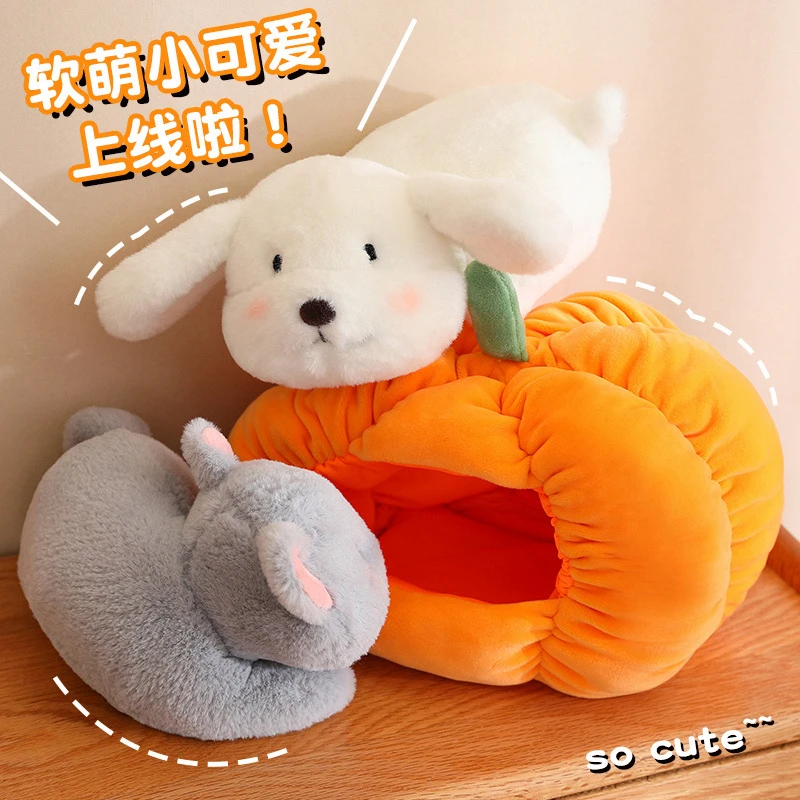创意仿真布偶小猫咪玩偶南瓜窝毛绒玩具公仔玩偶抱枕女孩生日礼物