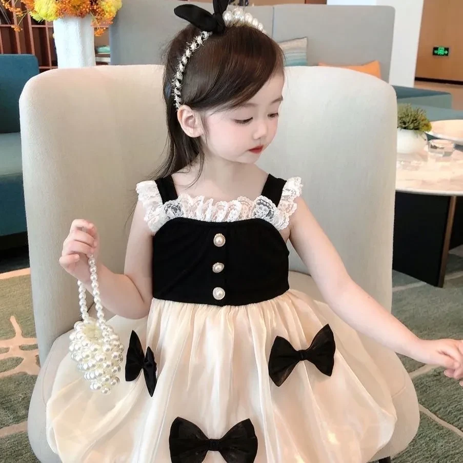 女童连衣裙2025夏季新款儿童洋气公主裙网纱蓬蓬韩版洋气裙子童装