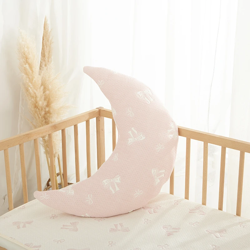 韩风邹布月亮抱枕 侧睡枕 可拆洗【喂奶星月毯月亮枕】手工哺乳神器