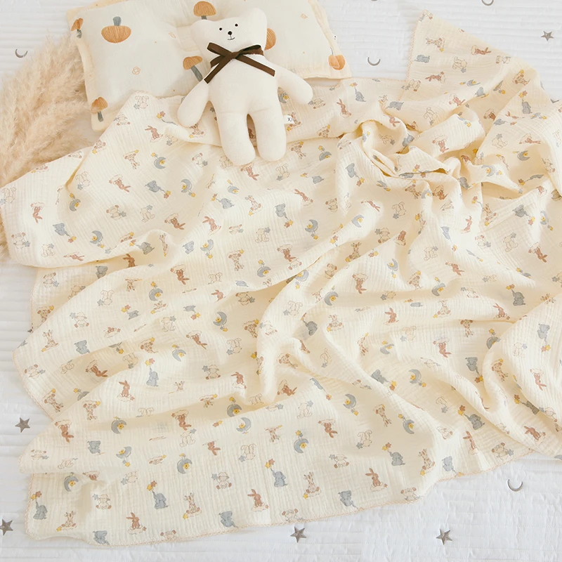 新生儿包单A类夏凉被婴儿全棉薄被包裹巾空调盖毯双层全棉儿童被