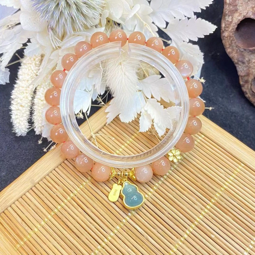 阿迷洲单圈橙月光葫芦手串9270女士百搭轻奢天然金沙光感首饰