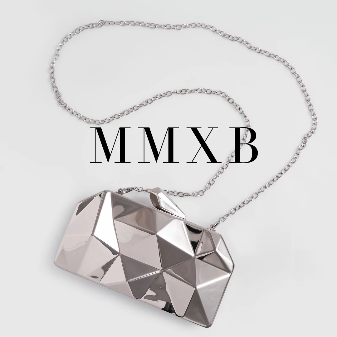 MMXB 网红轻奢时尚女士小包小众设计金属包斜挎包简约ins肩包菱格