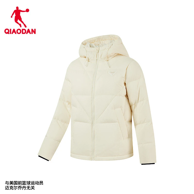 中国乔丹梭织羽绒服女正品冬季商场同款防水连帽暖和上衣外套女