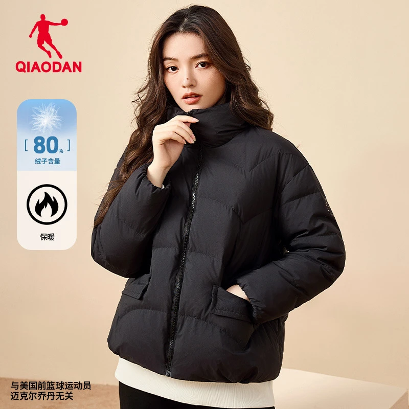 中国乔丹运动羽绒服女正品冬季新款女士宽松休闲保暖抗静电外套