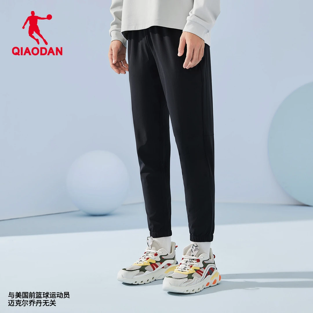 中国乔丹梭织速干运动长裤男子潮流松紧运动收口休闲裤运动裤男裤