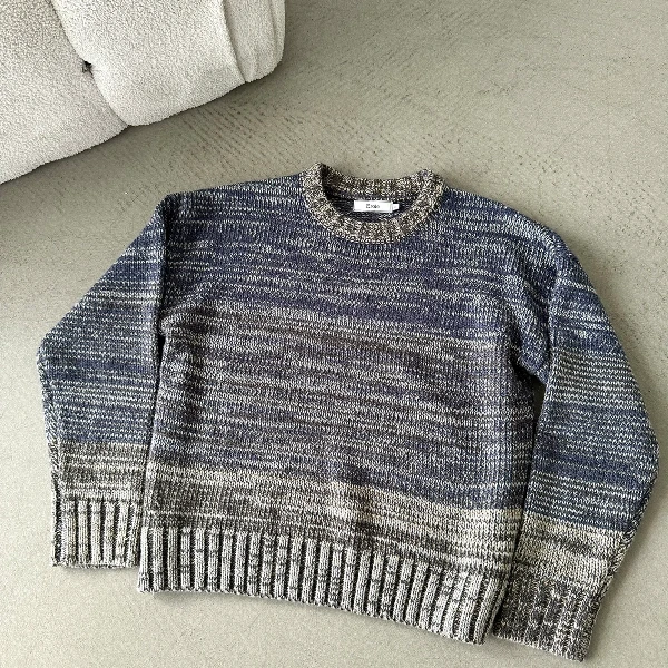 Erole 24aw新贵老钱4.5粗针美利奴渐变纱针织毛衣雅感针织衫