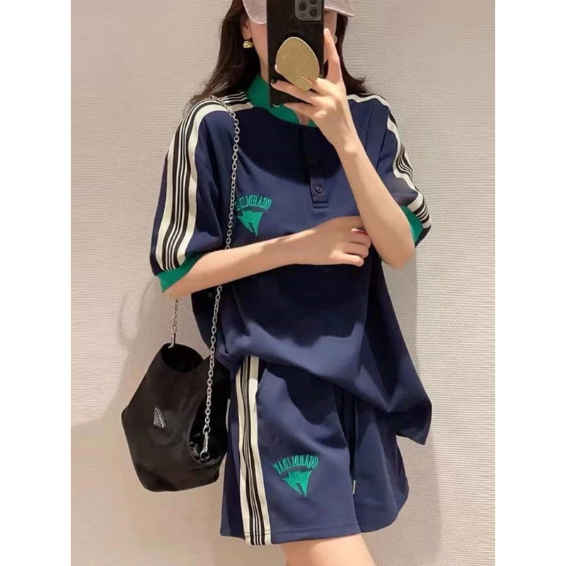 休闲洋气运动套装女薄款2025夏季新款时尚小个子短袖短裤两件套夏