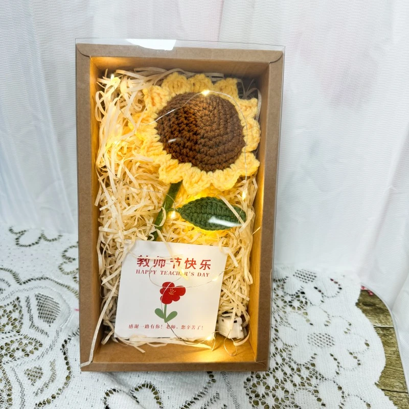 创意手工编织毛线仿真向日葵礼品笔教师节送老师礼物花束走心