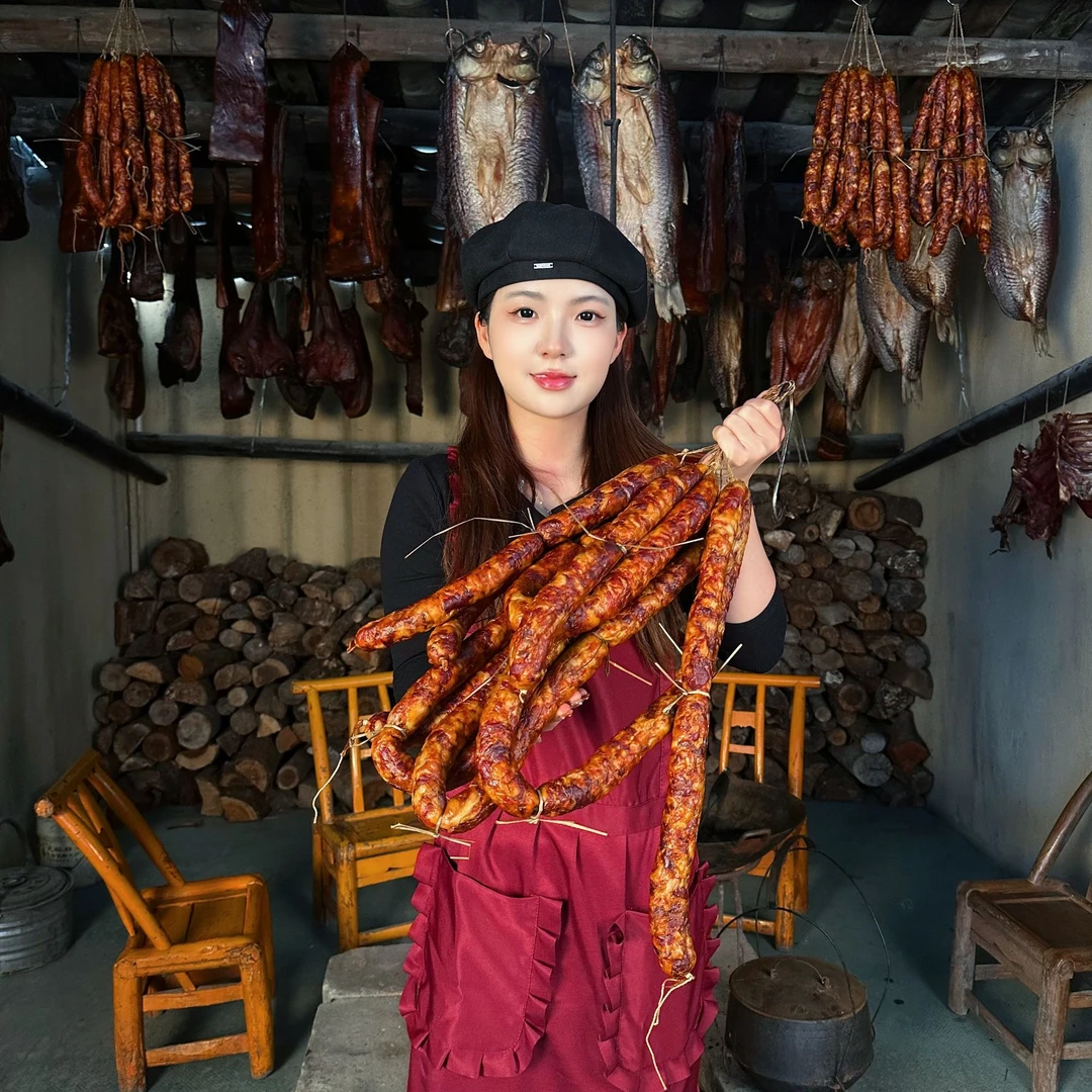 【腊香肠】试吃1斤装*农家土猪肉灌制*柴火慢熏