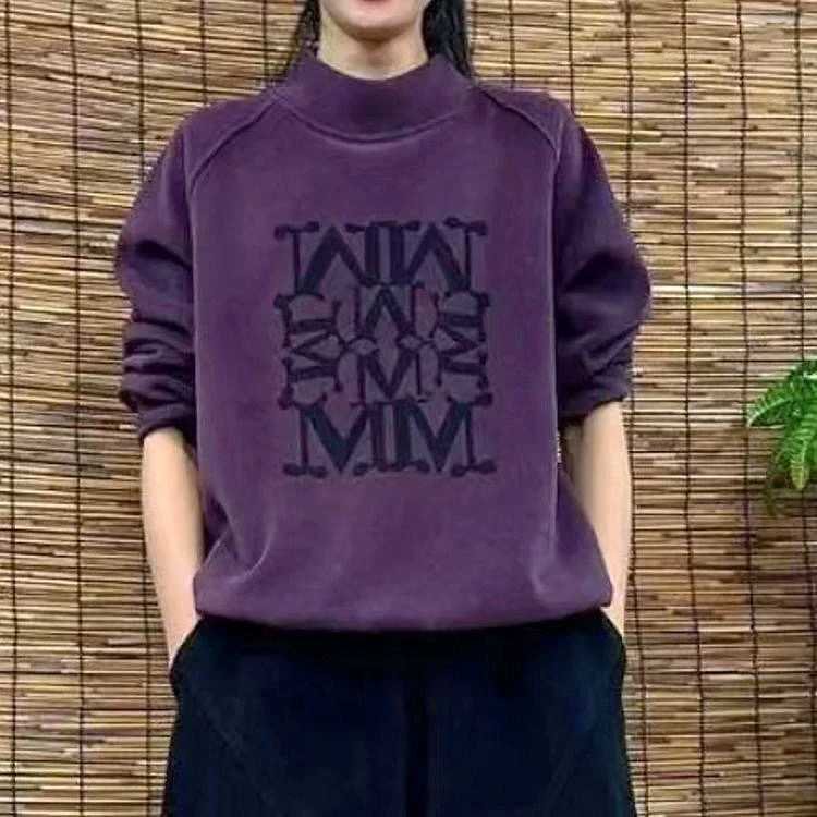 2024秋冬加厚奥粒绒新款百搭菱形格减龄加厚显瘦女士上衣打底