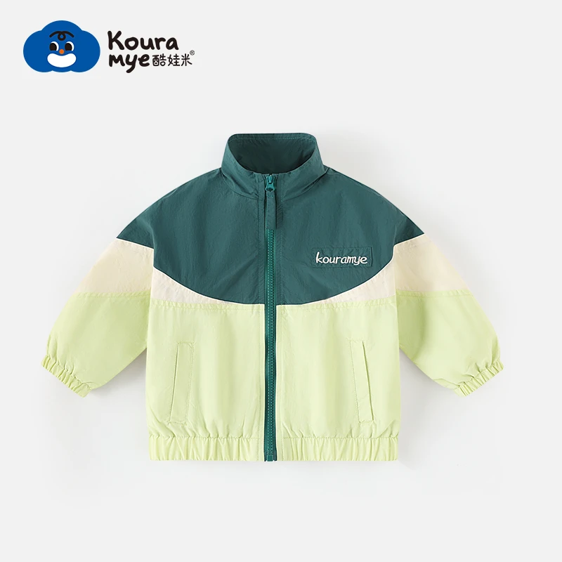 酷娃米2024年春秋款中小儿童舒适百搭拼接外套20478