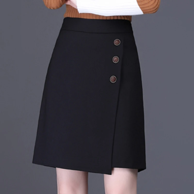 黑色不规则a字短裙女2024年秋冬新款包臀裙子一步裙高腰半身裙