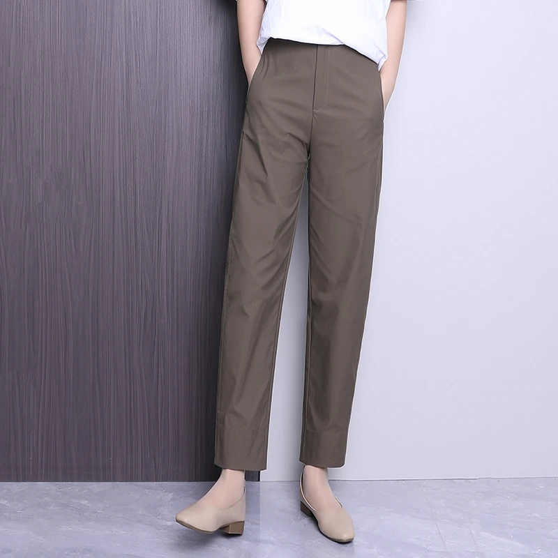 高腰阔腿镰裤女2025年春夏秋新款宽松垂感休闲百搭九分直筒裤子