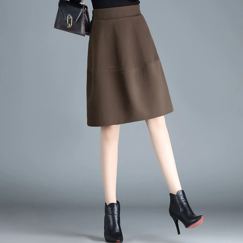 毛呢裙子花苞裙a字半身裙女2025秋冬短裙小个子中裙显瘦遮肉半裙