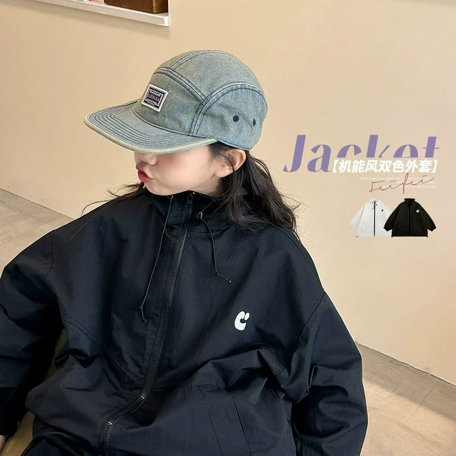 女童外套冲锋衣秋装简约夹克薄款宽松上衣WE889