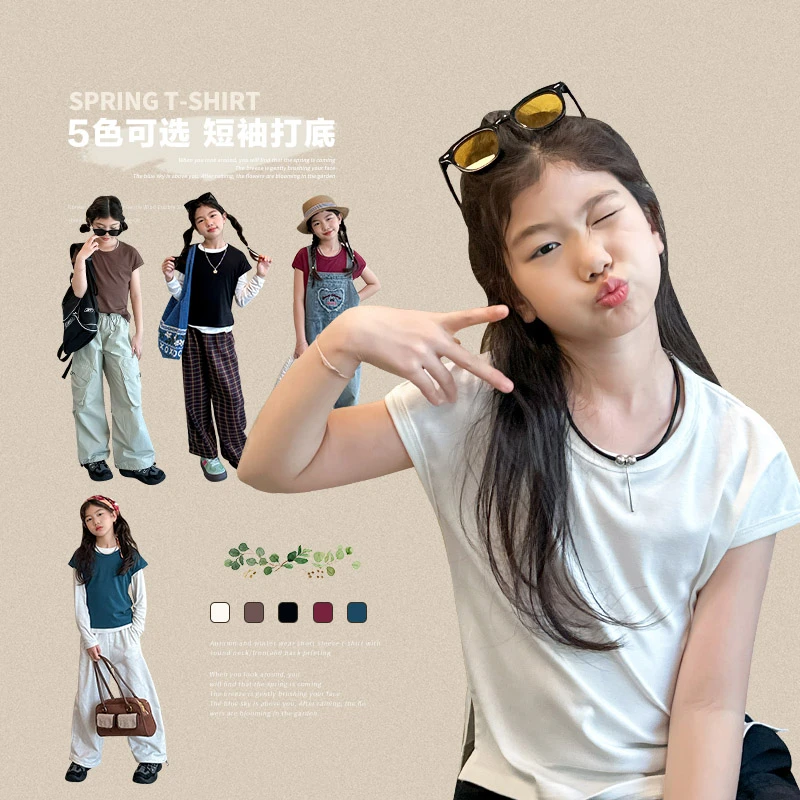 【菲菲家】春夏款多色短袖T恤多色可选穿法多样打底上衣SY073