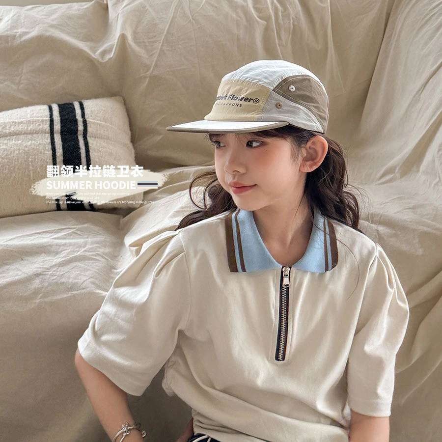 【菲菲家】女童上衣2024夏季新款百搭Polo衫短袖T恤SY286