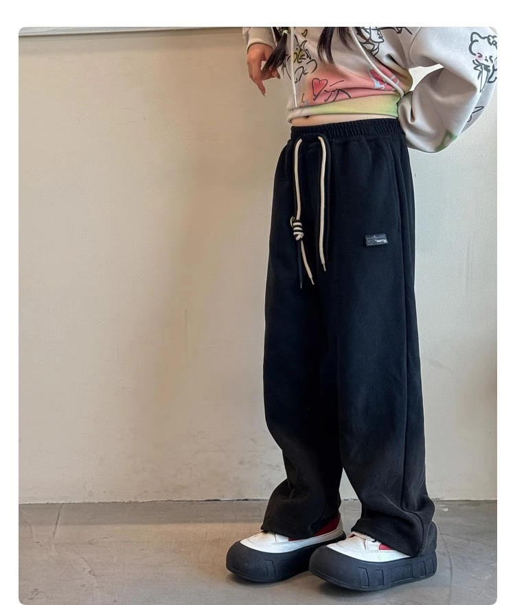 女童休闲裤春季2024新款中大童裤子宽松直筒渐变色卫裤KZ061