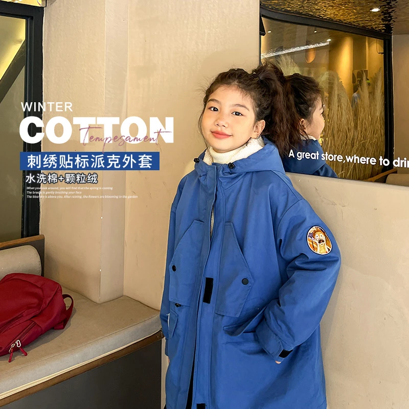 童装2022秋冬新款加绒加厚款派克服宽松版型派克服外套WE202