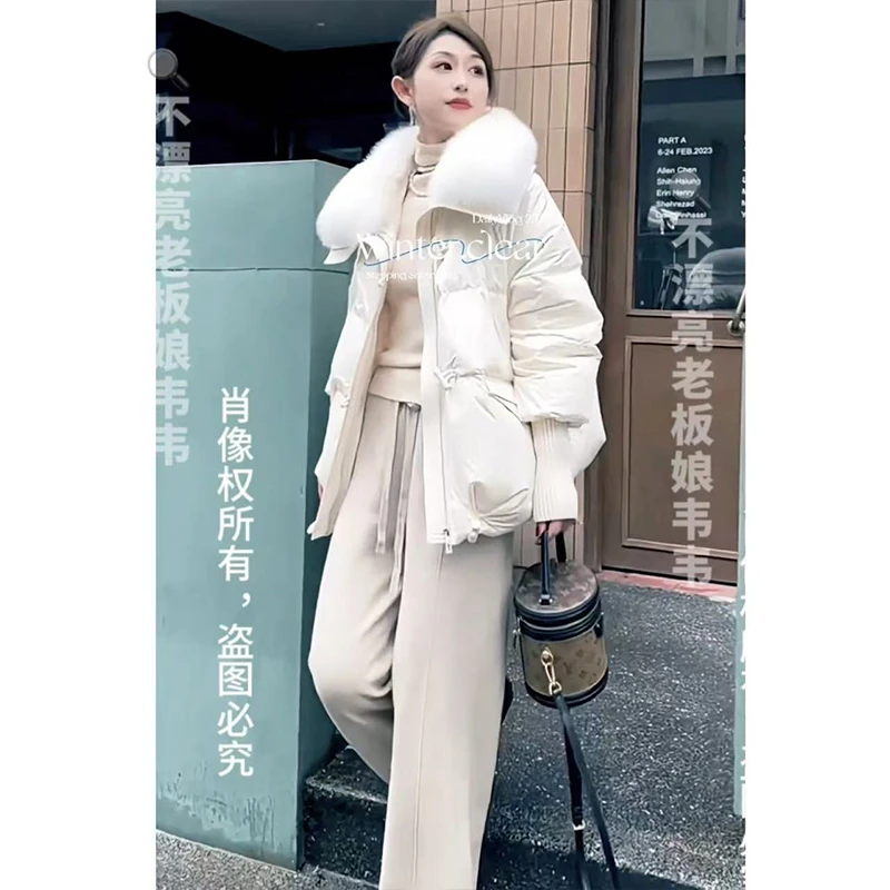 【皮草鹅绒服反季清仓】轻奢鹅绒服女装狐狸毛皮草外套A5