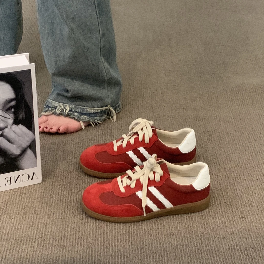 厚底阿甘德训鞋女2024年春秋新款平底小白鞋学生百搭运动休闲板鞋