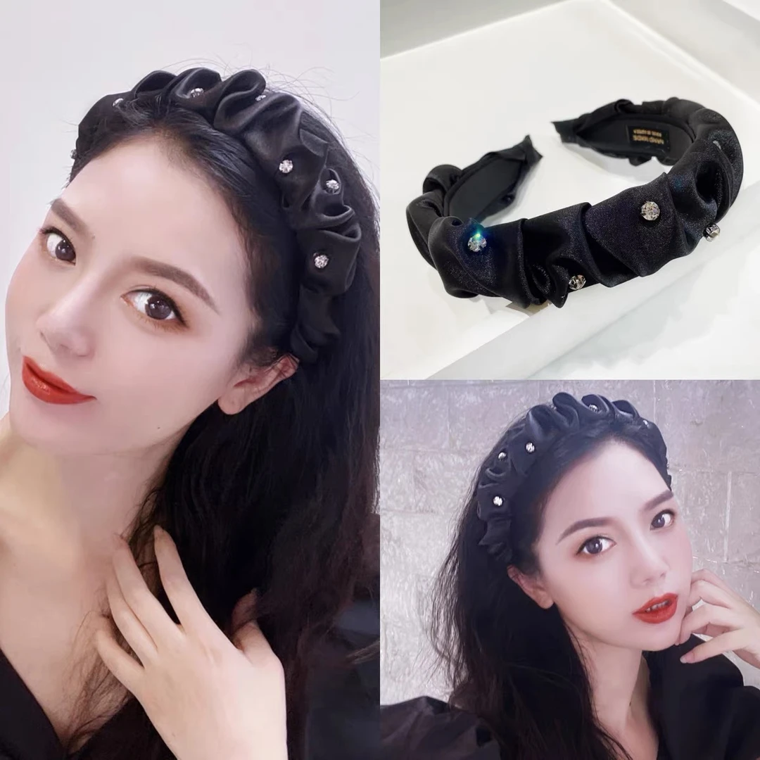 非金属发饰 小鹿同款发箍女高颅顶复古法式当季新款黑色头箍发卡