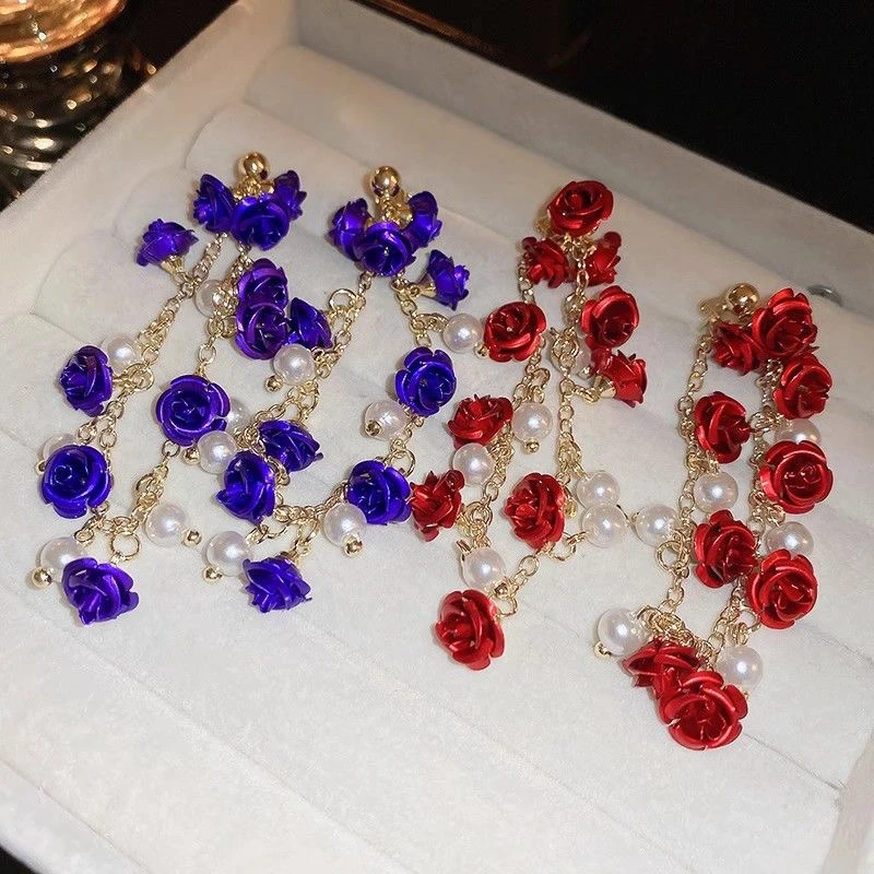 合金耳饰 复古森系耳环ins长款流苏夸张耳坠高级感时尚大气耳饰女